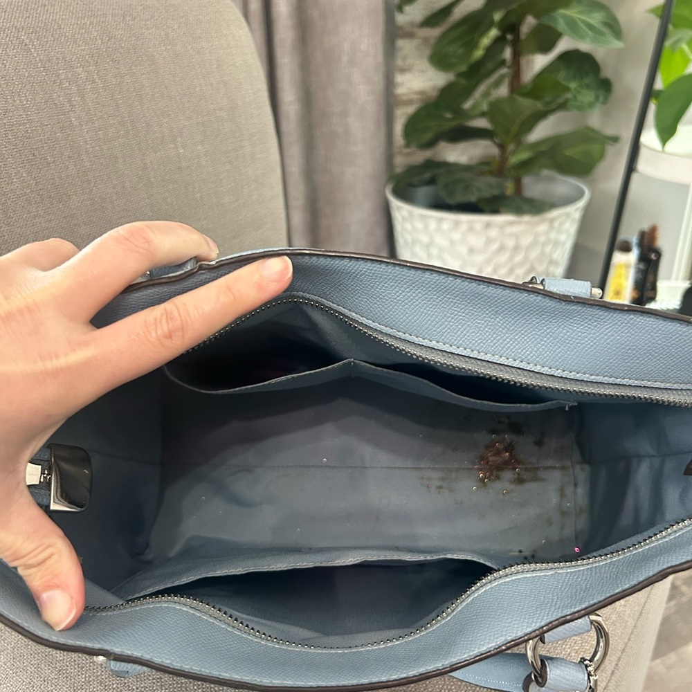 Coach Light Blue Leather Tote - Picture 3 of 6